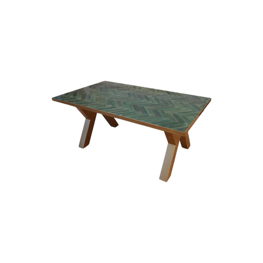 Groen visgraat tafel